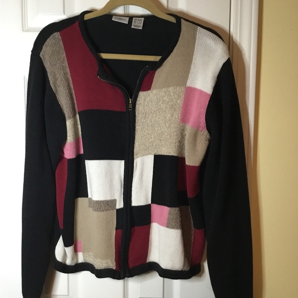 Women’s Color Block Zip Cardigan - L
